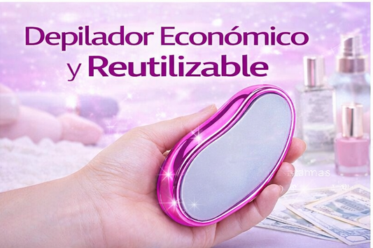 Depilador de Cristal Reutilizable para Remover Vello y Exfoliar la Piel sin Dolor