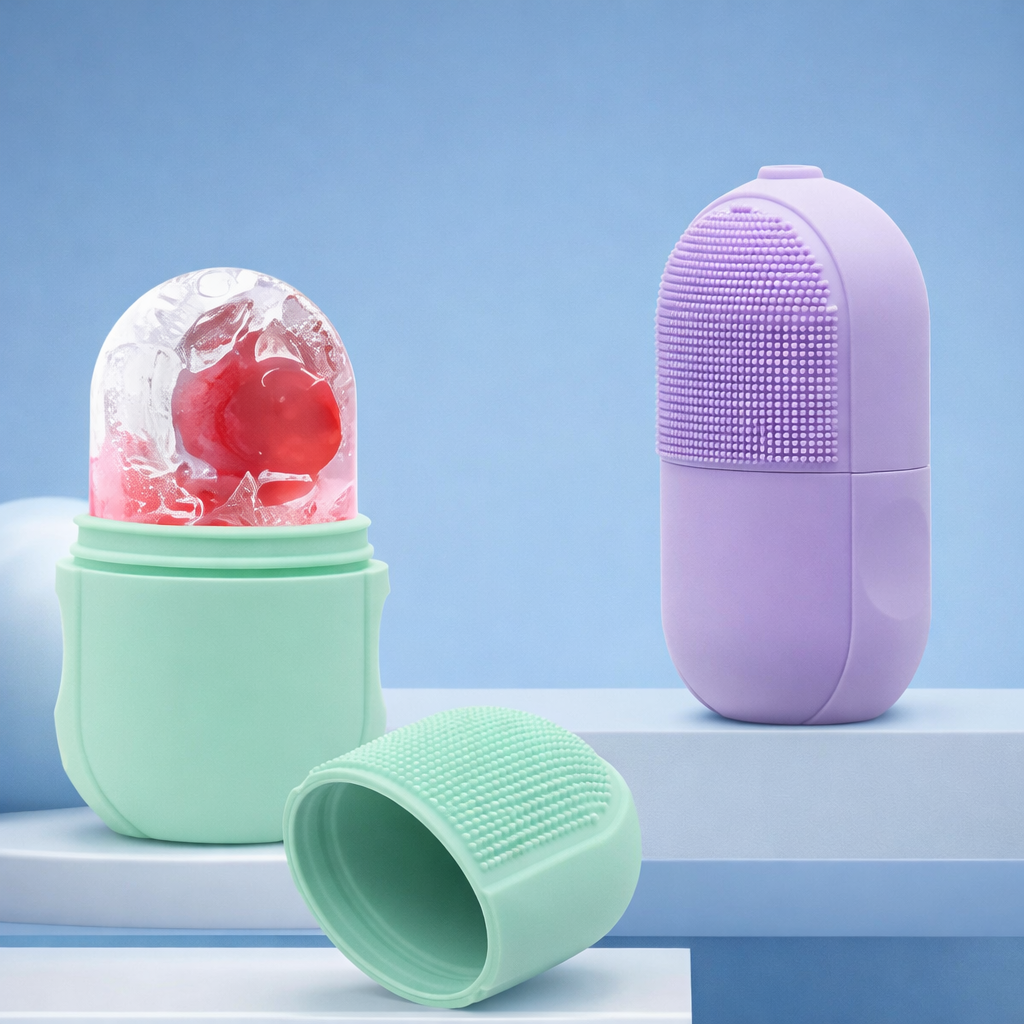 Ice Roller Facial de Silicona Reutilizable para Refrescar, Calmar y Desinflamar